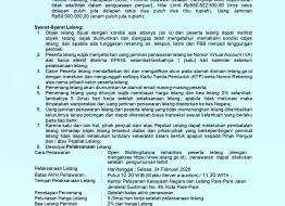 PENGUMUMAN PERTAMA LELANG EKSEKUSI PENGADILAN